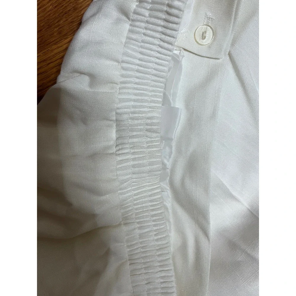 Vtg 90s Tan Jay  White Pleated Dress Pants High Waist Elastic Back Size 16 NWT